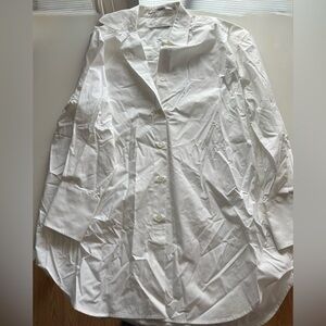 Another Tomorrow White Cotton Oversize Button-Up Shirt Made in Italy Size S